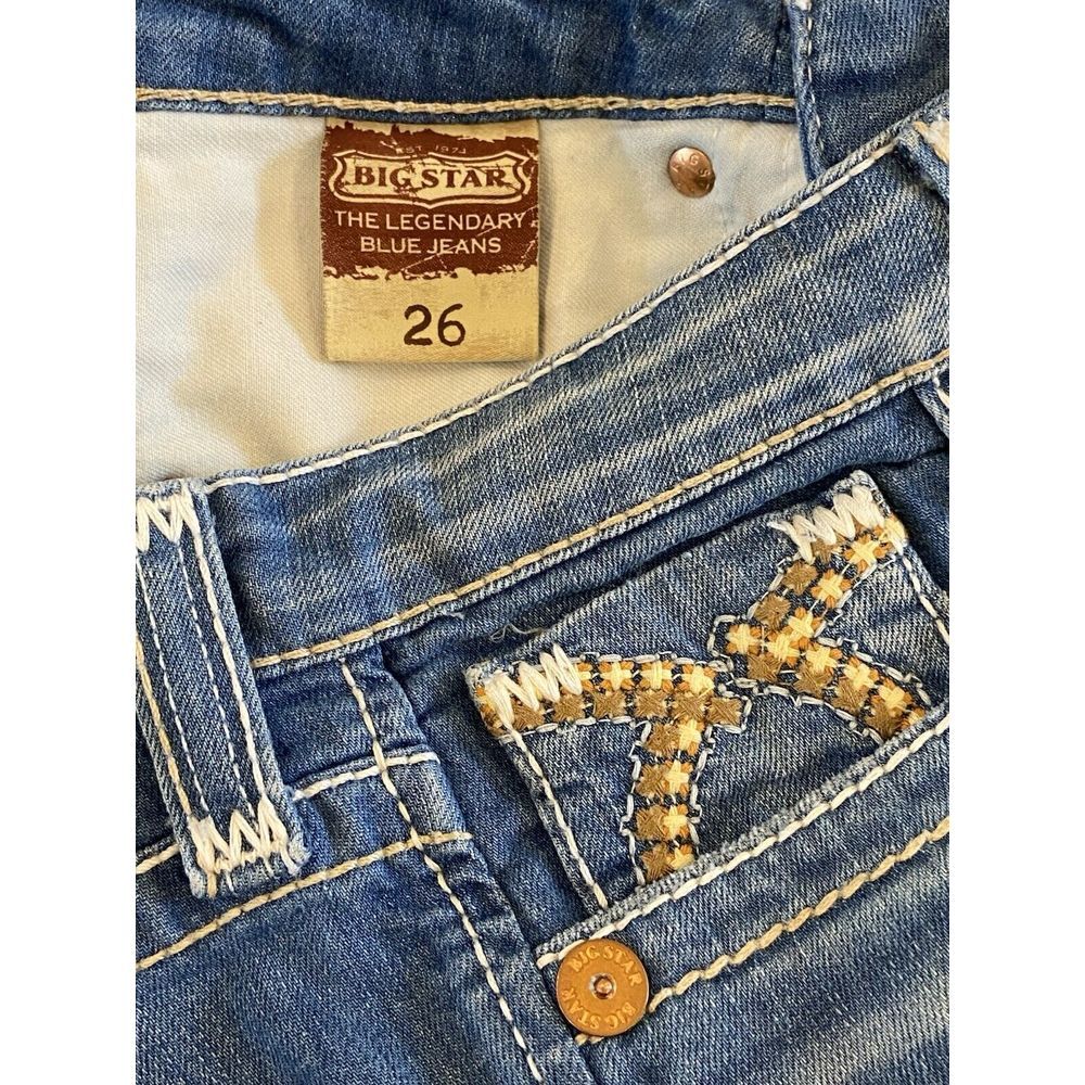 Big Star Jeans Womens Sz 26 x 26 Remy Thick Stitch Low Rise Stretch Straight Leg - Picture 10 of 11